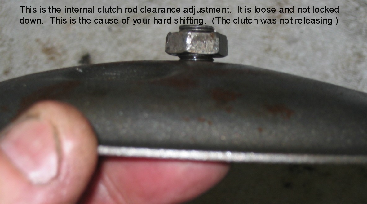 1970 Triumph T120 — clutch rod adjustment being set